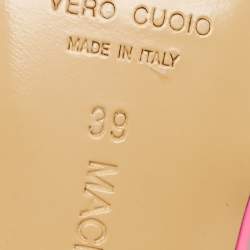 Pre Owned Mach & Mach Pink PVC Crystal Embellished Bow Mule Slides Size 39