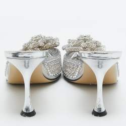 مملوكة مسبقًا Mach & Mach Transparent PVC Crystal Embellished Carrie Mules Size 37