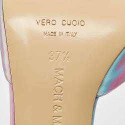 مملوكة مسبقًا Mach & Mach iridescent  PVC Crystal Embellished Double Bow Slide Sandals Size 37.5