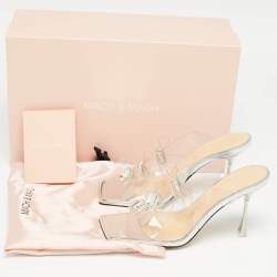 Mach & Mach Transparent PVC French Triple Bow Slide Sandals Size 37
