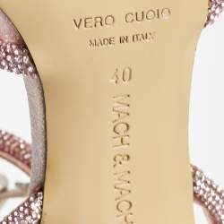 مملوكة مسبقًا Mach & Mach Pink Glitter Double Bow Ankle Wrap Pumps Size 40