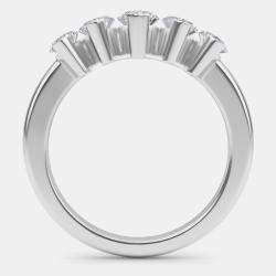 Pre Owned Lab Grown Marquise 5 Diamond Bridal Ring (1 5/8 Ct 14K) EU 48