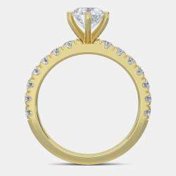 Pre Owned 14K Lab Grown Br Diamond Six Prong Classic Shank Bridal Ring EU 48 