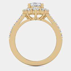 Pre Owned Lab Grown Diamonds Halo Bridal Ring (2Ctw Rd 1.15Ct) EU 48