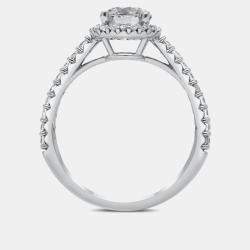 14K Single Halo Ldg On Shank Bridal Ring EU 48