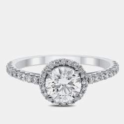 14K Single Halo Ldg On Shank Bridal Ring EU 48