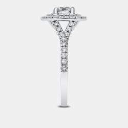 Pre Owned خاتم زفاف ثنائي هالو على ساق منفصلة 14 قيراط مقاس الاتحاد الأوروبي 48