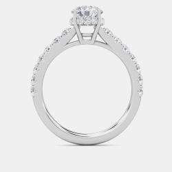 14k Hidden Halo Solitaire LGD In Shank Bridal Ring (1.5 Ctw 1Ct) EU 48