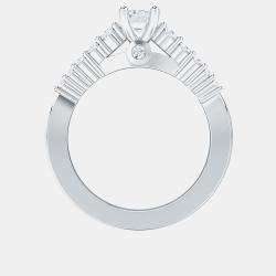 Pre Owned 14K 1Ctw Ec Solitaire With Lgd On Shank Bridal Ring (5/8 Ctr) EU 48