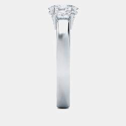 Pre Owned خاتم بثلاثة أحجار بيضوية من الذهب عيار 14 قيراط (1 ق�يراط) بمقاس الاتحاد الأوروبي 48