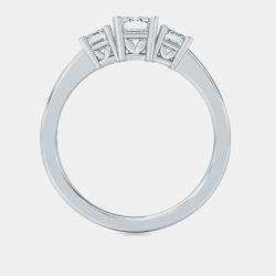 Pre Owned 14K Three Stone Ring (1Ctw) EU 48