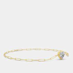 مملوكة مسبقًا 14K Heart Shape Paper Clip 6.5" Lab Grown Diamond Bracelet (0.50 Ctw)