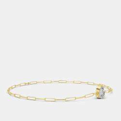 Pre Owned 14K Pear Shape Paper Clip Lab Grown Diamond Bracelet (0.50 Ctw)