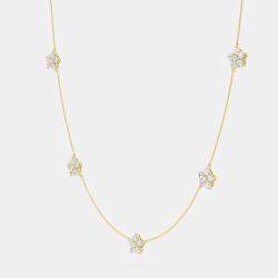 14K Flower Station Lab Grown Diamond Necklace (3.50 Ctw)