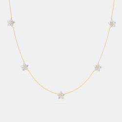 14K Flower Station Lab Grown Diamond Necklace (3.50 Ctw)