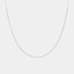 14K 3 Stone Flower 18" 69 Links Lab Grown Diamond Necklace (2.50 Ctw)