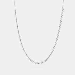 14K 3 Stone Flower 18" 69 Links Lab Grown Diamond Necklace (2.50 Ctw)