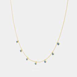 14K 7 Blue Lab Grown Diamond Stone  18" Pendant (1.50 Ctw)