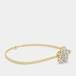 14K Flower Two Row Chain 7" Lab Grown Diamond Bracelet (0.75 Ctw)