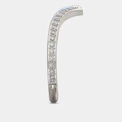 مملوكة مسبقًا خاتم من الألماس المزروع مخبرياً بتصميم شيفرون من الخزف الأزرق الفاتح والفضة الإسترلينية مقاس 7 الولايات المتحدة