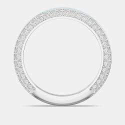 Classic Light Blue Ceramic Sterling Silver Lab Grown Diamonds Wedding Band US 7