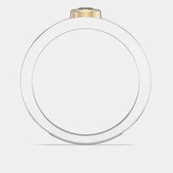 14K Yellow Gold Classic Light Pink Ceramic Sterling Silver Lab Grown Diamond Round Band US 7