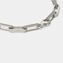 Silver & Ceramic Alternating Paper Clip Loop Bracelet