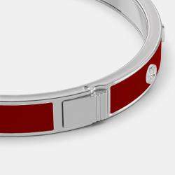 14K Yellow Gold 925 Sterling Silver Ceramic Hinged Bezel Set Bangle