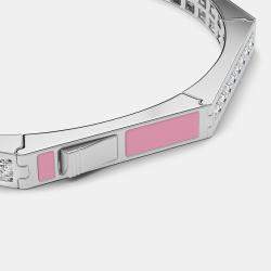 Silver & Ceramic Octagon Shaped Alternating Hinged Bangle