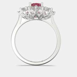 مملوكة مسبقًا خاتم من الفضة الإسترلينية 925 بتصميم زهرة وألماس صناعي لون مقاس 7 الولايات المتحدة