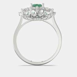 مملوكة مسبقًا خاتم من الألماس المزروع مختبرياً ولونه زهري مع زهور من الفضة الإسترلينية 925، مقاس 7 في الولايات المتحدة