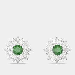 925 Sterling Silver Flower Color & Lab Grown Diamond Stud Earrings