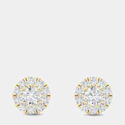 مملوكة مسبقًا 14K Halo Round 22 Lab Grown Diamond Earrings (1 Ctw)
