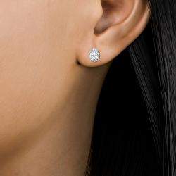 14K Oval Solitaire Earrings (1 1/2 Ctw)