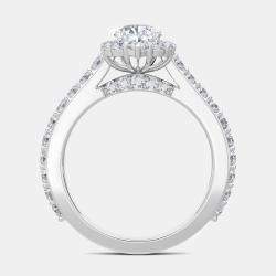 14K Halo Bridal Ring (2.00 Ctw)