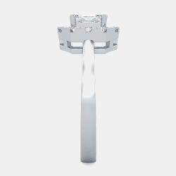 مملوكة مسبقًا خاتم الماس مقطوع زمرد بحلقة 14 قيراط مزروع مخبرياً (1 قيراط)