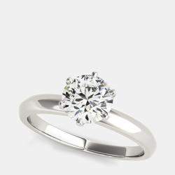Pre Owned خاتم سوليتير دائري بسيط عيار 14 قيراط (1/2 قيراط إجمالي)