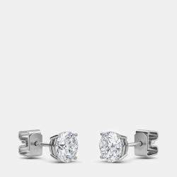 14K Four Prongs Basket Round Solitaire Earrings (7/8 Ctw)