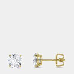14K Four Prongs Basket Round Solitaire Earrings (7/8 Ctw)