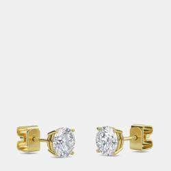 14K Four Prongs Basket Round Solitaire Earrings (7/8 Ctw)