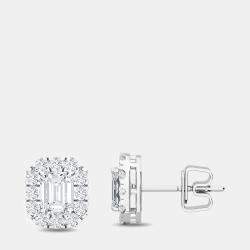 مملوكة مسبقًا أقراط ألماس مزروعة في المختبر هالو عيار 14 (1/2 قيراط)