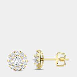 14K Halo Round Earrings (1/2 ctw)