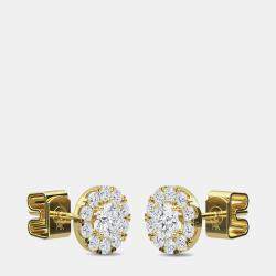 14K Halo Round Earrings (1/2 ctw)