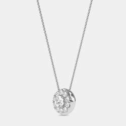 14K Halo Lab Grown Diamonds Pendant (1/2 ctw)