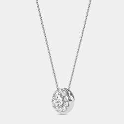 14K Round Halo Pendant (3/4 ctw)