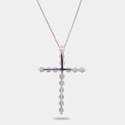 Pre Owned 14K Cross Pendant (2ctw)