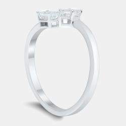 Pre Owned خاتم سوليتير ذو حجرين 14 قيراط (1/3 قيراط بالإجمال) مقاس 7 الولايات المتحدة