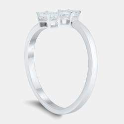 Pre Owned خاتم سوليتير بحجرين من الذهب عيار 14 قيراط (1/2 إجمالي القيراط) مقاس الولايات المتحدة 7