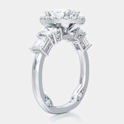 14K Stone Mix Oval Halo Ring (1 1/2 ctw) US 7