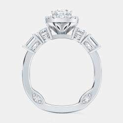 14K Stone Mix Oval Halo Ring (1 1/2 ctw) US 7